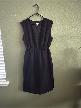 J. Crew Black Sleeveless V-Neck Midi Dress